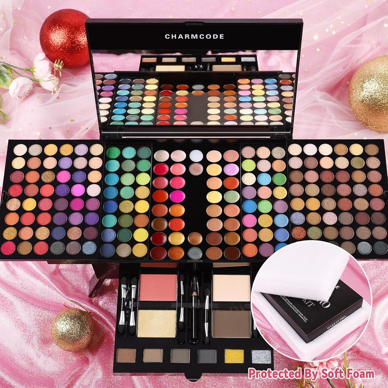 CHARMCODE 190 Colors Cosmetic Make up Palette Set Kit Combination with Eyeshadow Facial Blusher Eyebrow Powder Face Concealer Powder Eyeliner Pencil A Mirror All-in-One Makeup Gift Sets For Women - Image 4